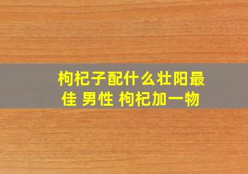 枸杞子配什么壮阳最佳 男性 枸杞加一物